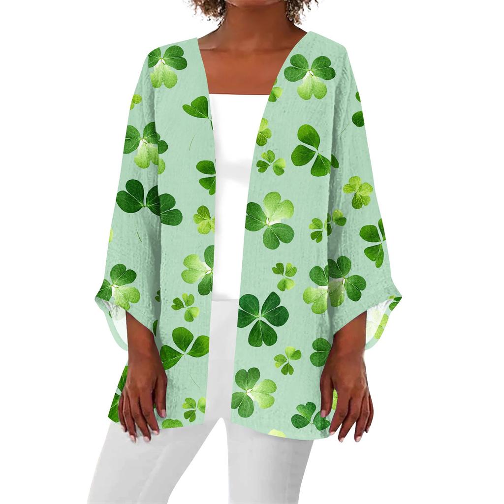Women's Casual And Fashionable Valentine's Day  Printed Lightweight Mid Length Jacket Cardigan