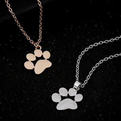 Cute Paw Print Necklace Puppy Kitten Unisex Necklace Chain Pendant