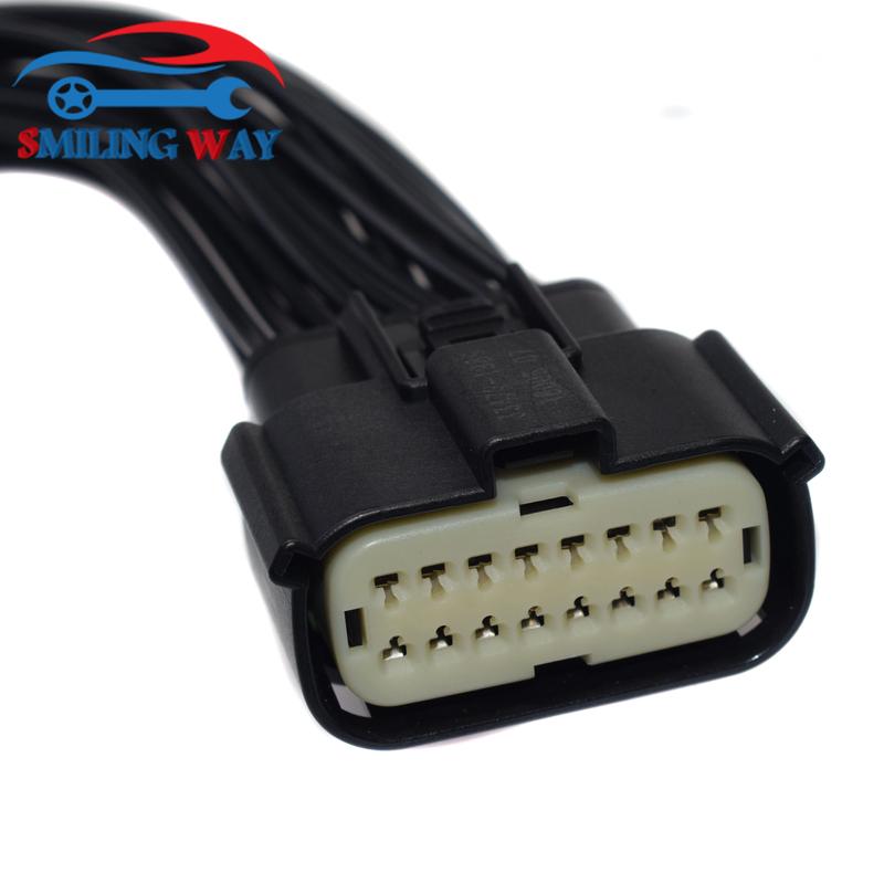 16 way Headlight Wiring Connector Pigtail Plug Harness For Jeep Grand Cherokee Xenon SRT HID LED DRL 2014 2015 2016 2017 2018
