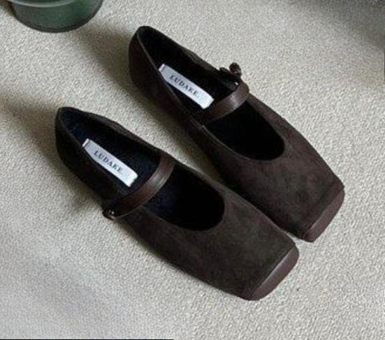 Designer Vintage Slip on Women Mary Jane Shoes Fashion Square Toe Shoes 2026 Spring Casual Dress Ballet Flats Shoes