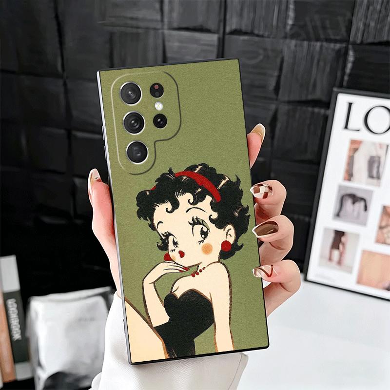 B-Bettys B-Boops Girl Soft Phone Case for Samsung Galaxy S26 S25 Edge S24 Ultra S23 Plus S22 S21 FE S20 Black Cover Back Shell