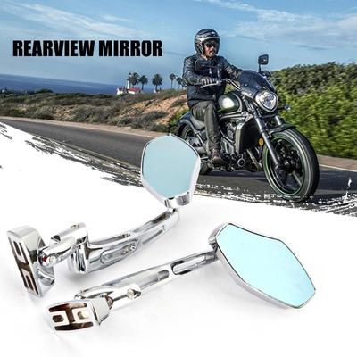 1Pair Motorcycle Rearview Mirrors Motorbike Handlebar Side Mirrors with 4*Mounting