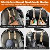 Amooca Anti-drop Car Headrest Hooks 4 Pack Seat Organizer for Bags