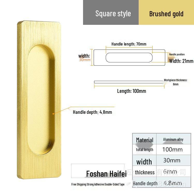 Self-Adhesive No-Drill Sliding Door Handle for Glass & Wardrobe