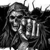 Dark Gothic Home Decor Grim Reaper Wall Sticker, 3D Breaking Through Art Decal, Window Display Decal Scary Skull Mural for Bar Pub Halloween