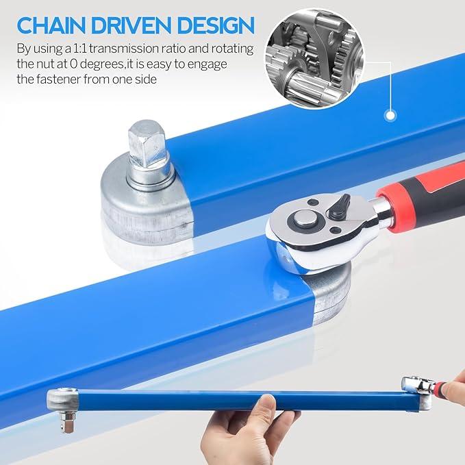 Dual Head Adjustable Ratchet Extension Wrench Anti Slip Heavy Duty Iron Spanner For Car Repair Mechanical Workshop
