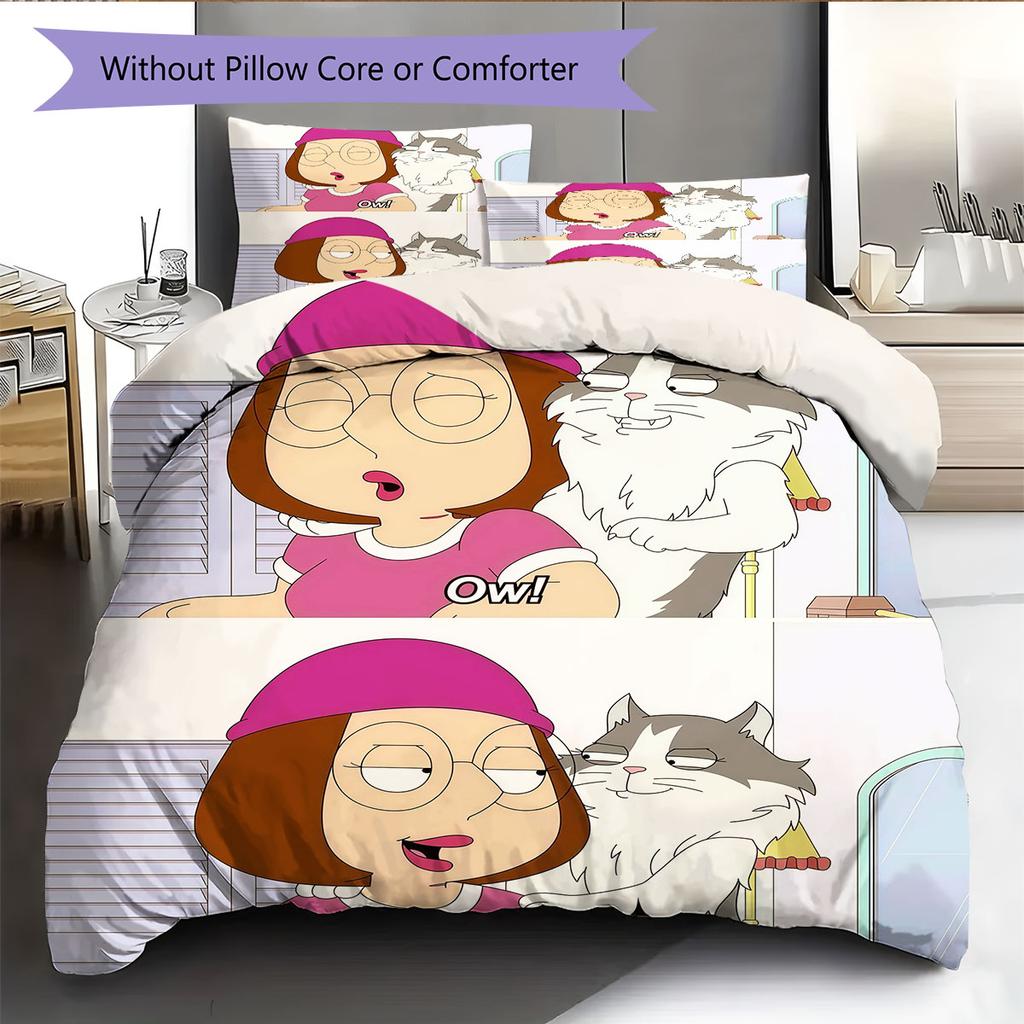 Meg Griffin Pattern Bedding Home Decoration Birthday Gift ( 1 Duvet Cover + 2 Pillowcase, Without Core),fan Merchandise.