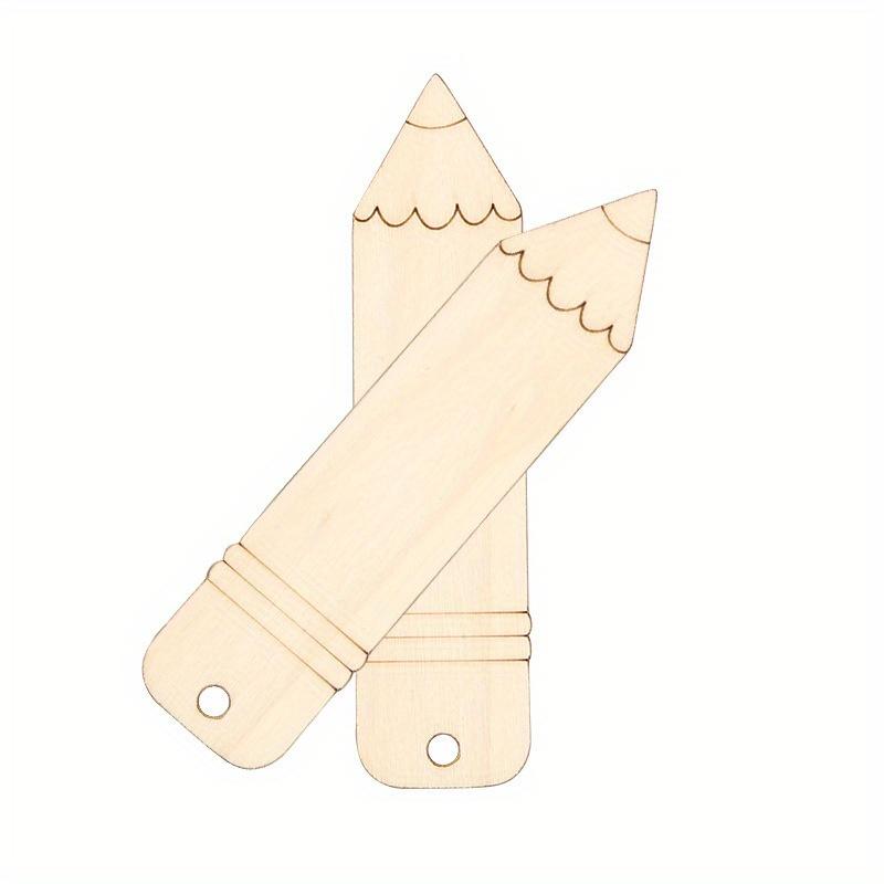 Wooden Blank Pencil Shaped Bookmarks Unfinished Craft Supplies DIY Painting Writing Engraving Bookmark Accessories for Readers