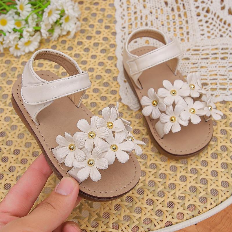 Girls' Floral Sandals Cute Princess Style Soft-Sole Sweet Shoes for Toddlers Cute Girls Shoes Casual Girls Shoes