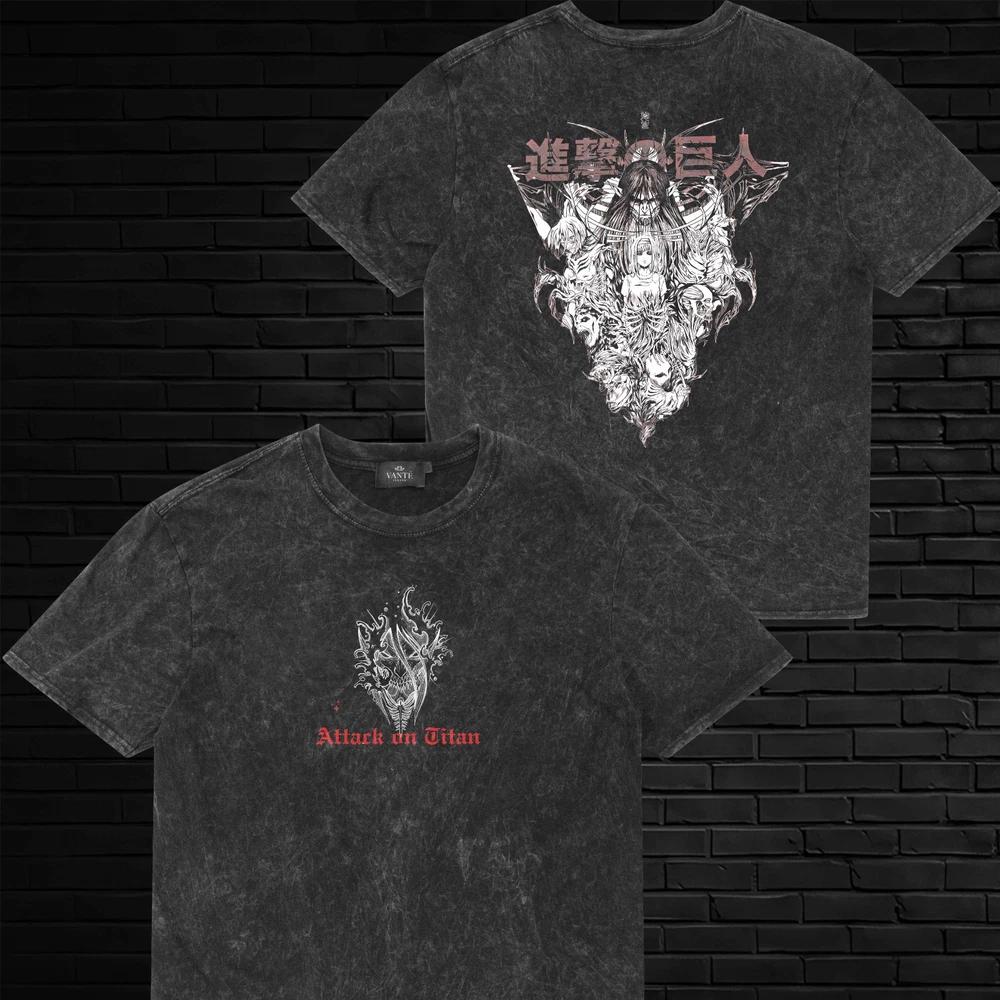 Eren Yeager Founding Titan TShirt Stone Wash Graphic Tee Mens Unisex Cotton L