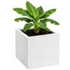 Concrete Planter On Wheels Recycled Board Cream 30X30Xh30 Cm