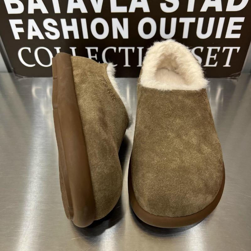 Bottes de Neige Cheville Plates en Fourrure Femmes Daim Chaud Peluche Talons Bas Chaussures en Coton Tendance 2024 Hiver Confortable Décontracté Antidérapant Fad Botas Mujer