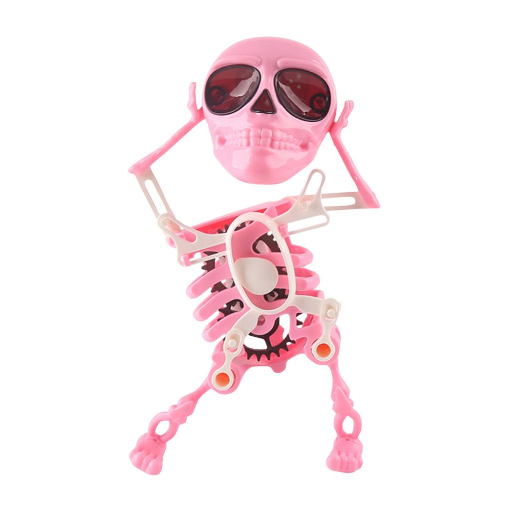 Dancing And Swinging 3D Toy With Light And Music, Halloween Wind Up Walk Skeleton Clockwork Toy, Funny Wind Up Dancing Skeleton, Funny Dance