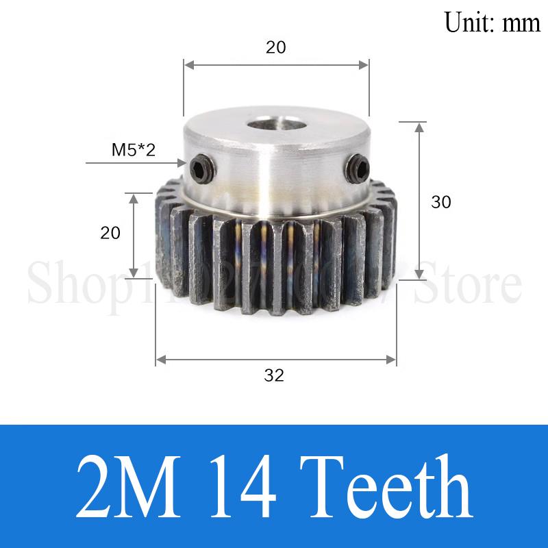 1 PZ 2M 12T-24T Pignone Cilindrico Foro 8/10/12/14/15/16/17/18/19/20/22/24mm Acciaio al Carbonio Pignone Motore con Gradino