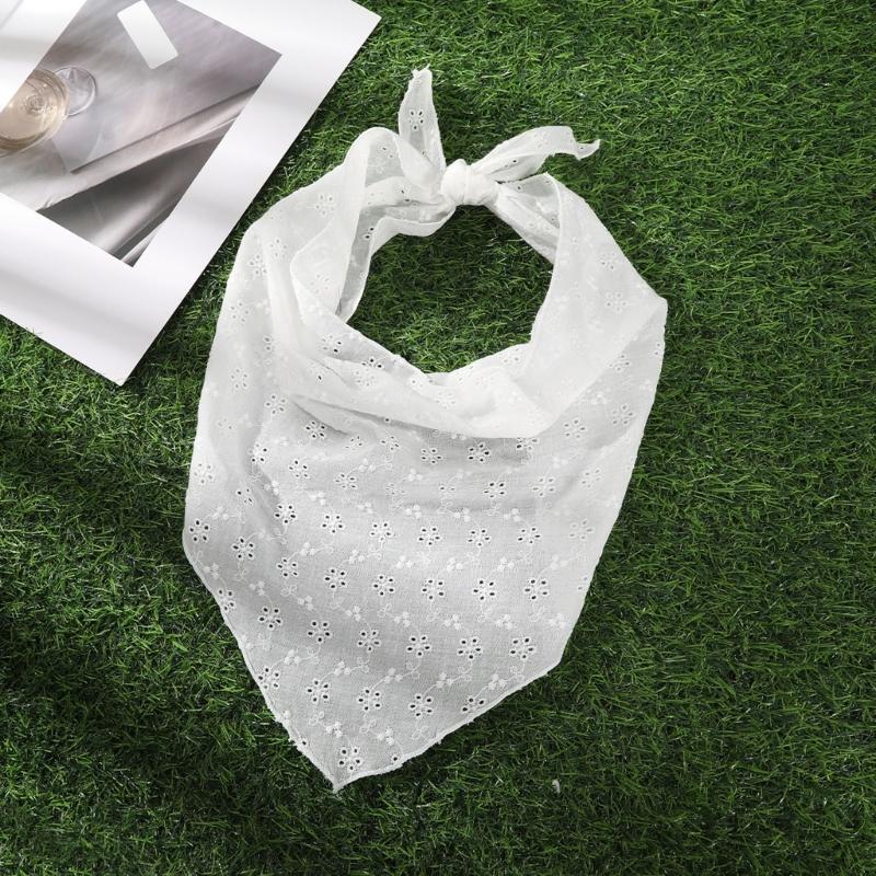 Adjustable Lace Flower Headscarf Bandana Hairband For Women Breathable Hair Accessory Summer Vacation Headpiece