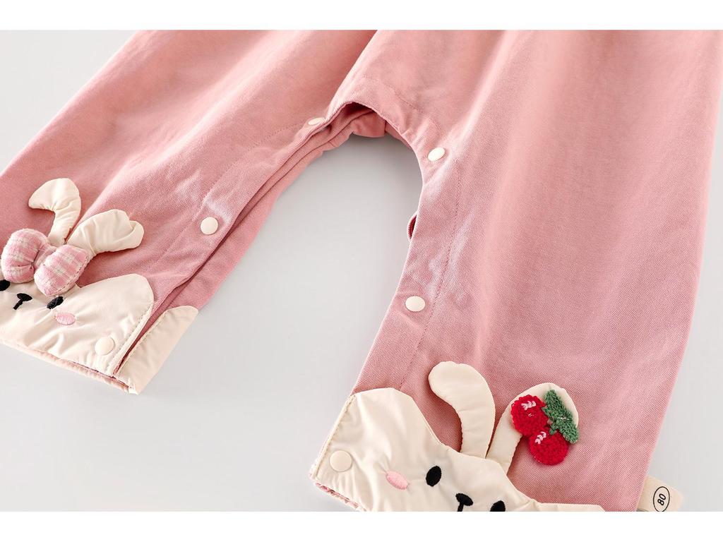 2025 Autumn Baby Denim Romper: Fashionable Korean-Style Rabbit Overalls