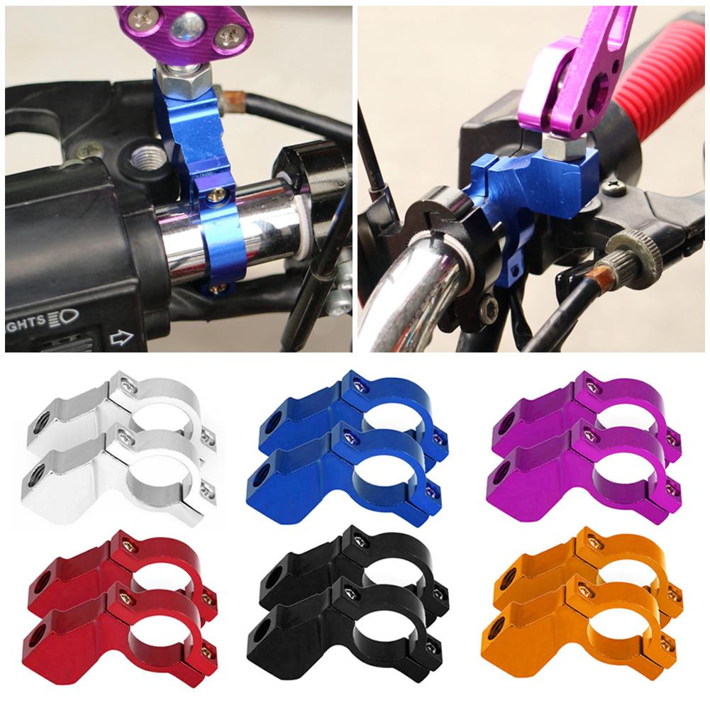 2Pcs  22mm 7/8" Handlebar Motorcycle ATV Rear View Mirror Bracket Mount Adapter Holder Clamp Screw CNC