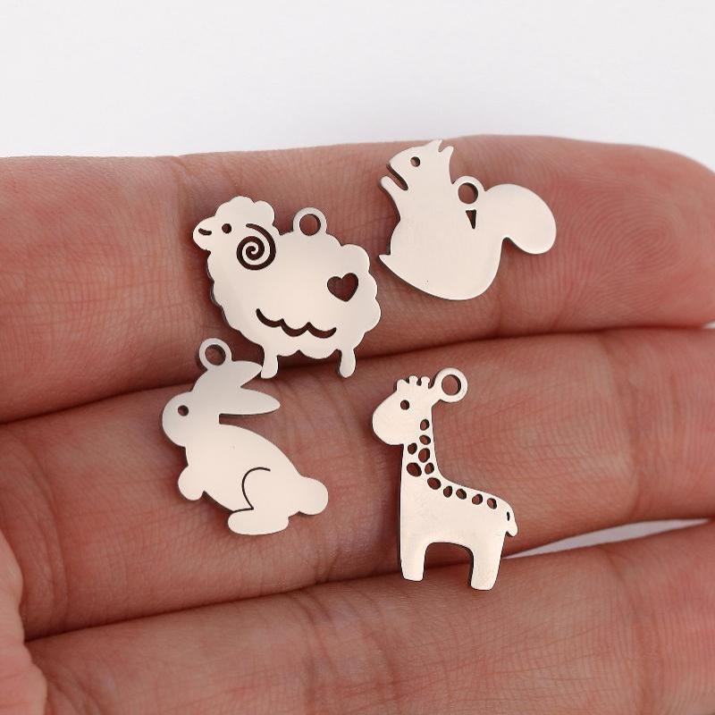 1Pc Stainless Steel Horse/Sheep/Giraffe Charms Cute Elephant Animal Pendant Diy Jewelry Making Accessory For Necklace Bracelet