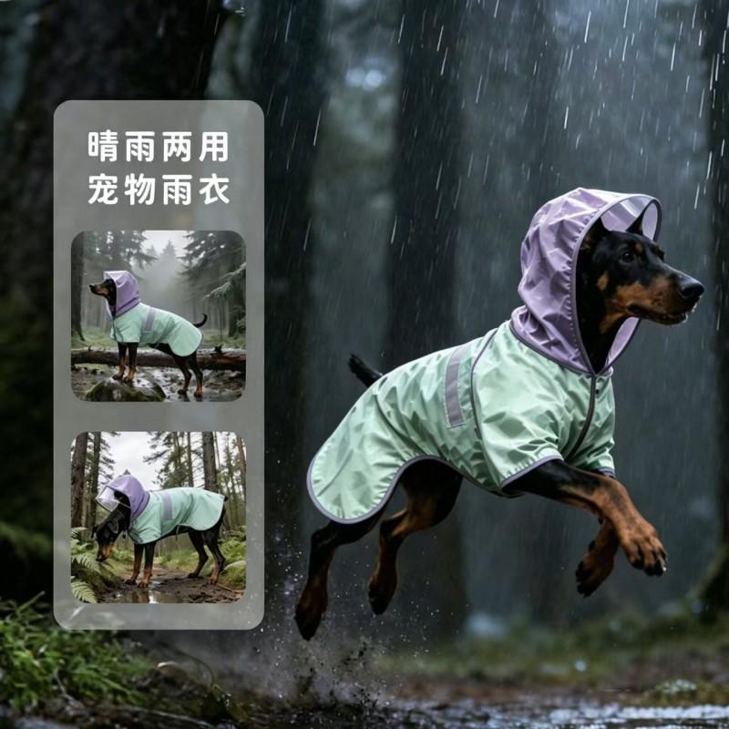 Pet Raincoat Small Medium Dogs With Reflective Stripes Waterproof Dog Rain Poncho