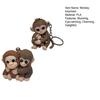 3D Printed Monkey Keychain Cute Monkey Holding Plush Toy Hanging Keychain for Backpack Car Keys Gift for Kids