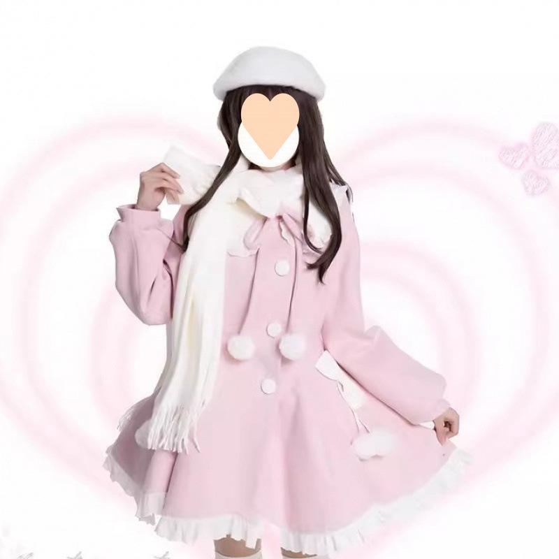 Kawaii Lolita Lace Patchwork Sweet Dress Coat Women Y2k Dresses Party