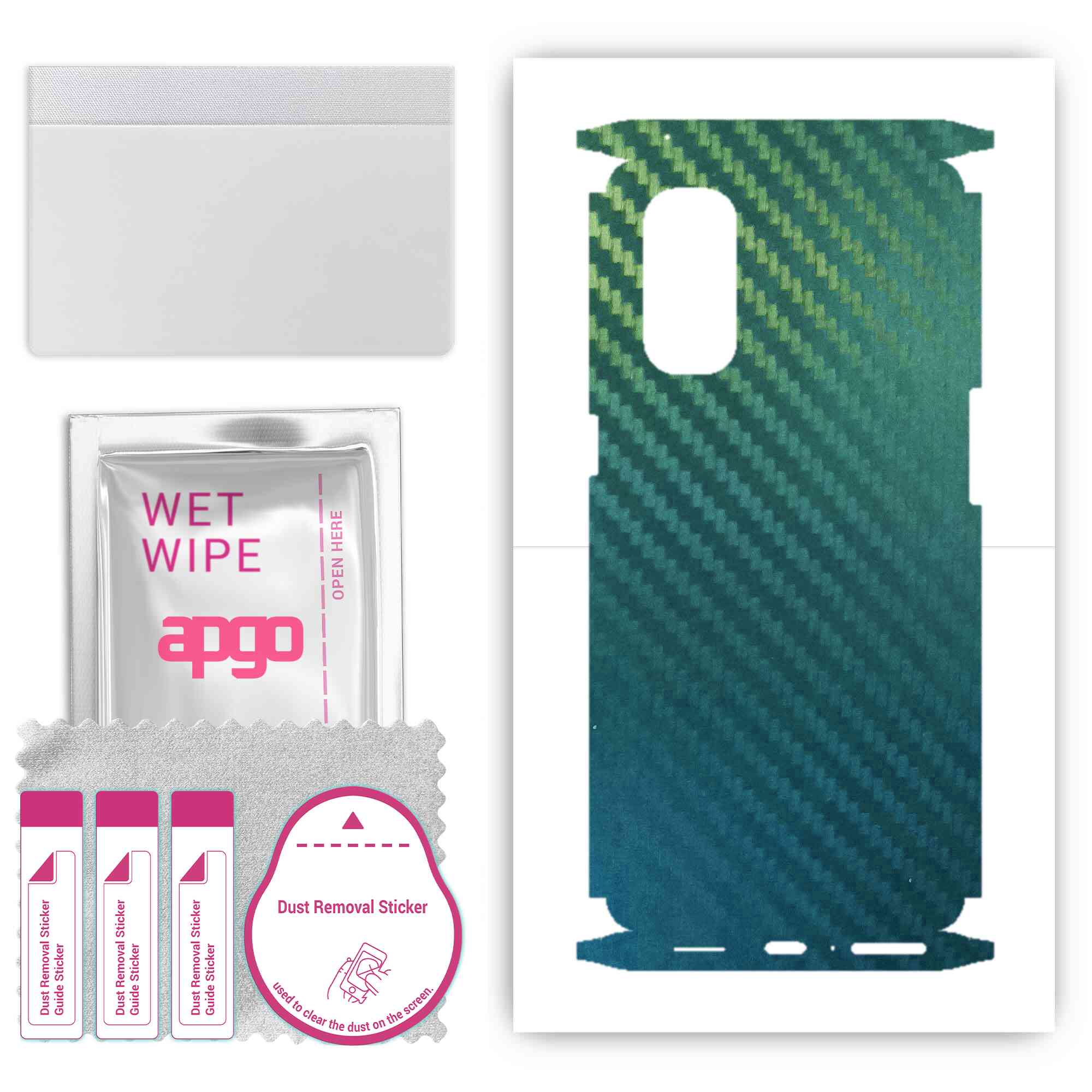 

apgo Protective Skin Sticker for the back+sides compatible with Oppo Reno4 Pro 5G, Full Wrap Film, Foil, Vinyl - Pattern Carbon Chameleon CAKA1
