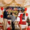 2026 Happy New Year Banner Large Fabric Backdrop Wall Decor Sign Vintage Party Supplies for Home School Photo Booth Background