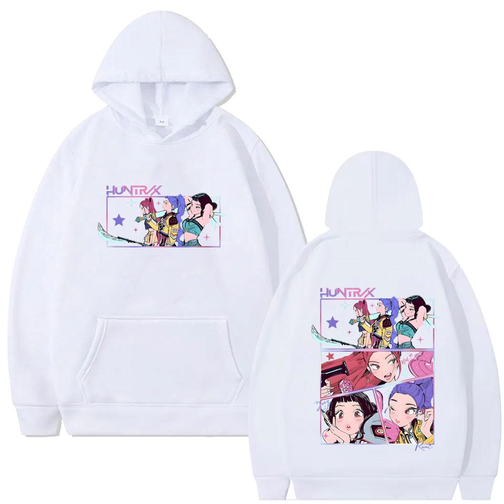 Movie KPop Demon Hunters Rumi Mira Zoey Graphic Hoodie Men Women Korean Fashion Trend Streetwear Fleece Pullover