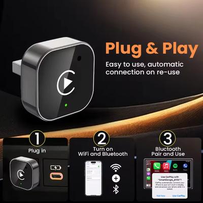 2025 YENİ Kablosuz Carplay Adaptörü Android Auto 2'si 1 Arada Akıllı Dongle WIFI iphone Android Telefon İçin Volvo Benz Mg Kia Chery VW İçin