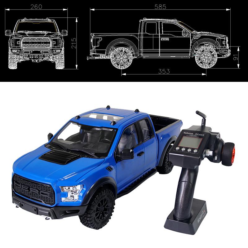 

1/10 Пикап с дистанционным управлением, альпинистский автомобиль синий