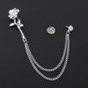 Nieuwe Metalen Roos Bloem Broche Strass Kwast Ketting Reversspelden voor Mannen en Vrouwen Trendy Sieraden Pak Hemd Badge Accessoires