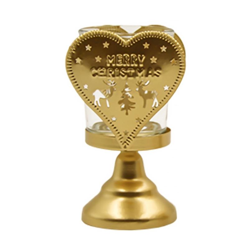 

Metal Christmas Candle Holder Desktop Decoration Candleholder Unique Pattern Candlestick Home Decoration
