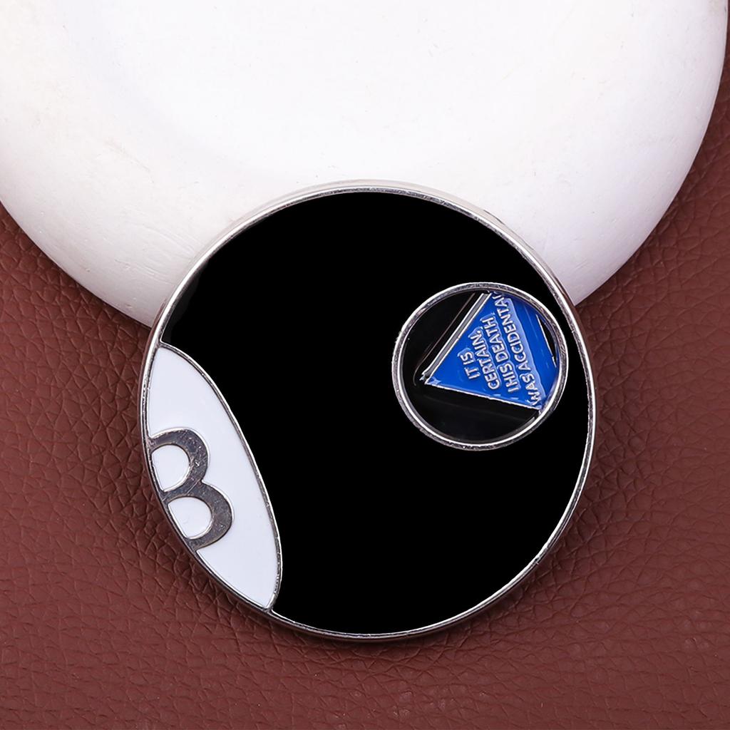 Black Eight Ball Spinning Enamel Pin Brooch Can Be Rotated To Different States Lapel Pin Badges For Doctor Medical Jewelry Gift