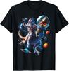Astronaut Dinosaur T Rex Outer Space Science Galaxy Universe T-Shirt