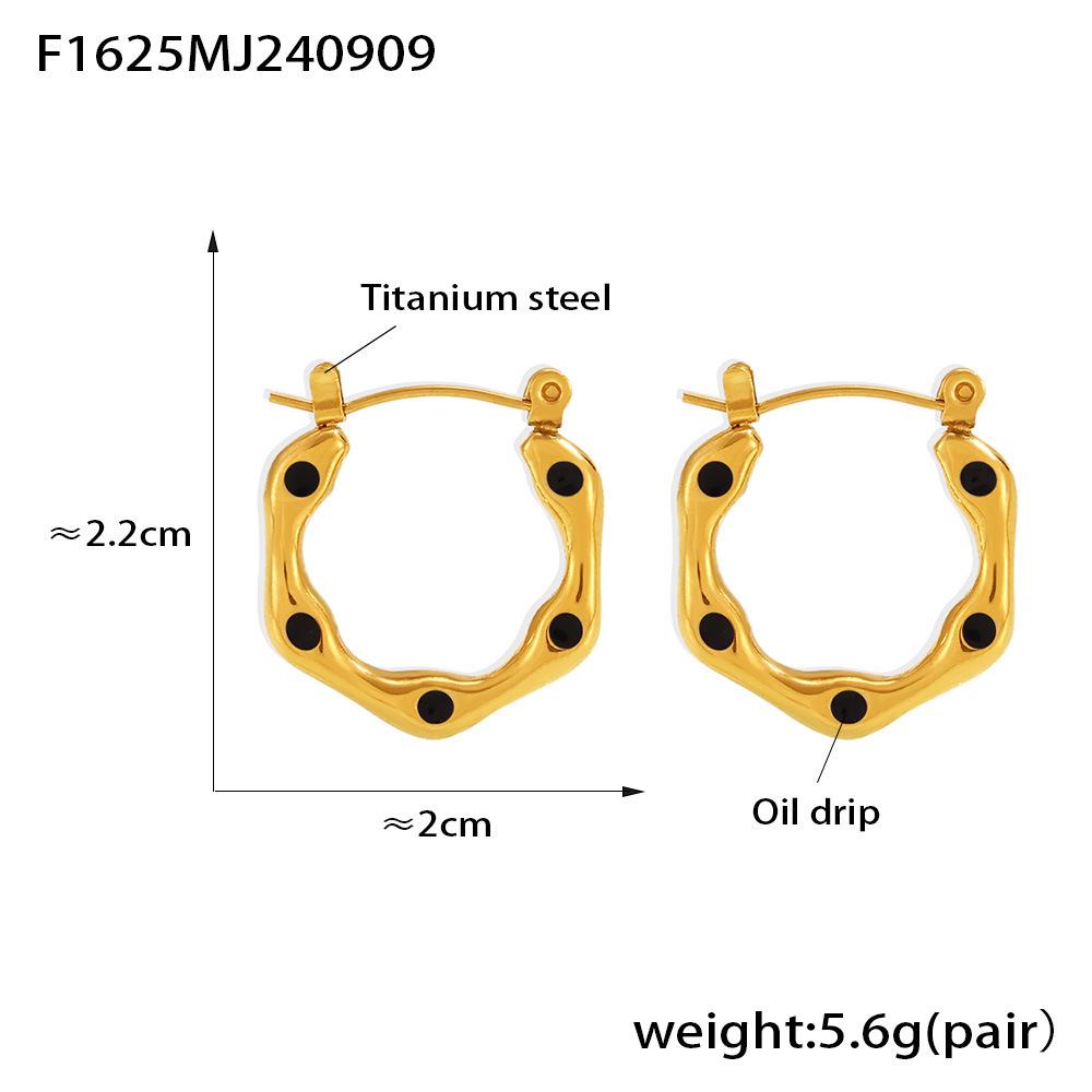 Gold-Plated Titanium U-Shaped Drip Oil Ear Cuffs - European & American Style Earrings for Women