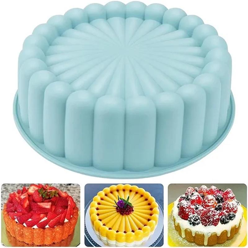 1pc Silicone Round Pan Charlotte Cakes Baking Pan Sponge Flan Mold DIY Strawberry Shortcake High-temperature Resistant Kitchen Silicone Moulds