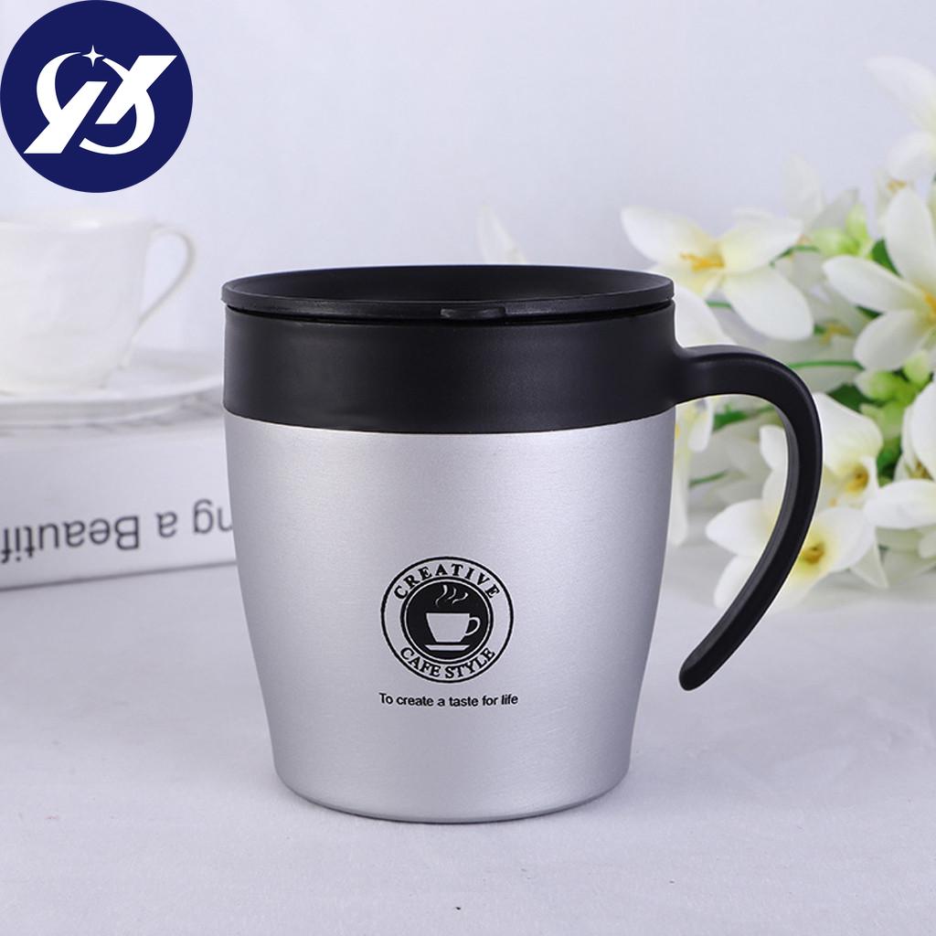 Nerezový hrnek na kávu Sagit s dvojitou stěnou, izolovaný šálek na vodu s víčkem