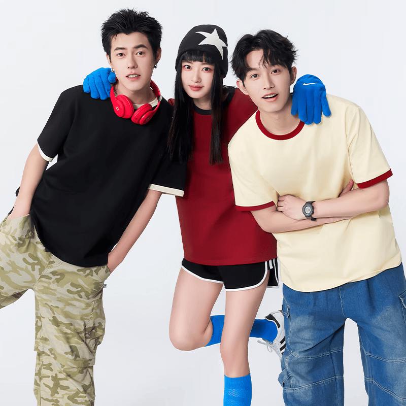MINISO Men's Retro High Street Casual Short Sleeve T-Shirt