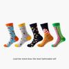 36 Styles Men's Cotton Dress Socks Bulk Pack - 5-Pair Trendy Funny Casual Socks Gift Set for  & Dropshipping