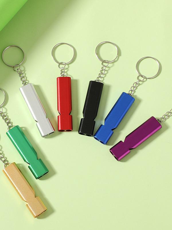 Dual-Frequency Aluminum Survival Whistle with Double Tubes for Outdoor Rescue