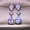 Charm Temperament Water Drop Zircon Earrings Korean Version Long Luxury Gemstone Flash Zirconium Stud Earrings Pendant Flash Diamond