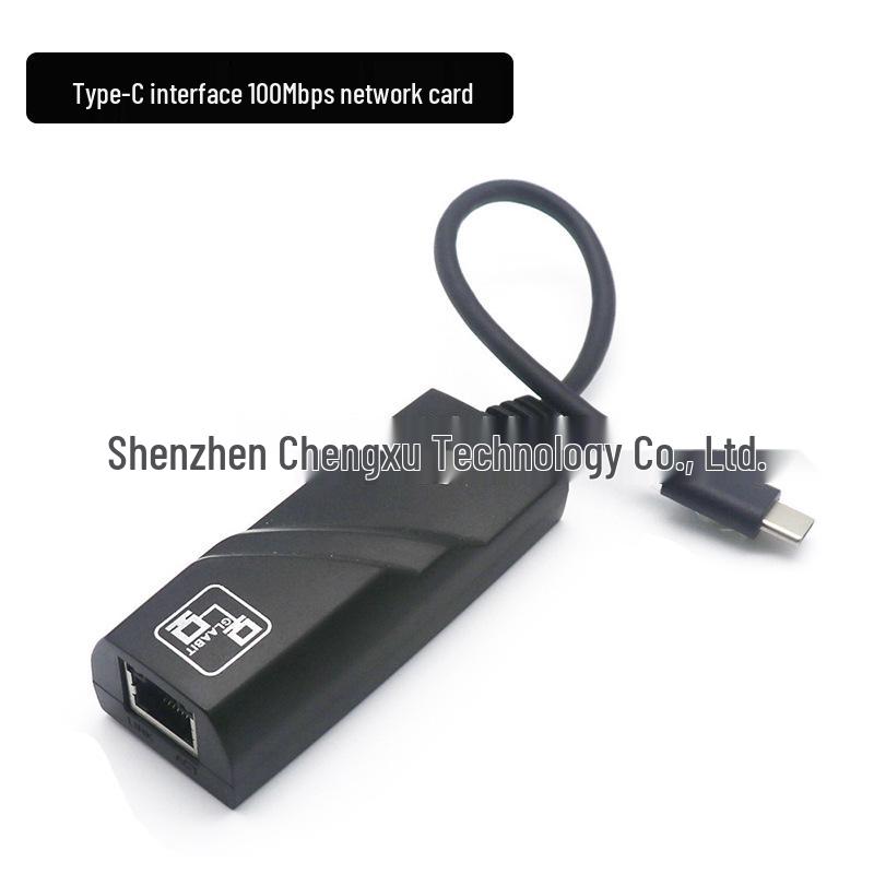 Type-C/USB to RJ45 Ethernet Adapter, Driver-Free, 100Mbps for Mobile, Computer, TV