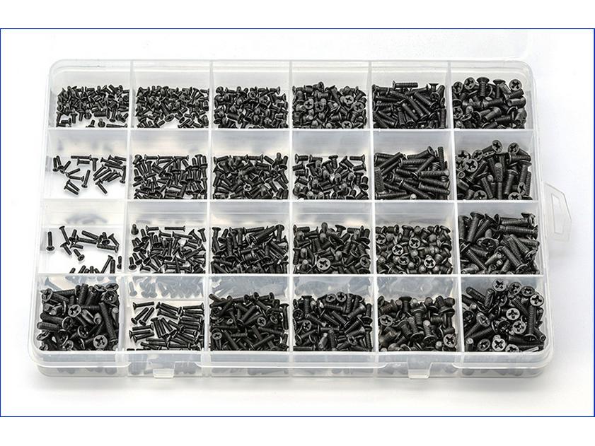 KM Black Cross Recessed Countersunk Flat Head Screw Set for Computer & Notebook Assembly