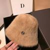 Luxury Warm Plush Rabbit Fur Winter Hat Designer M Bucket Hat Woman Lady Fashion Bob Hat Retro Fluffy Angola Female Hat Panama