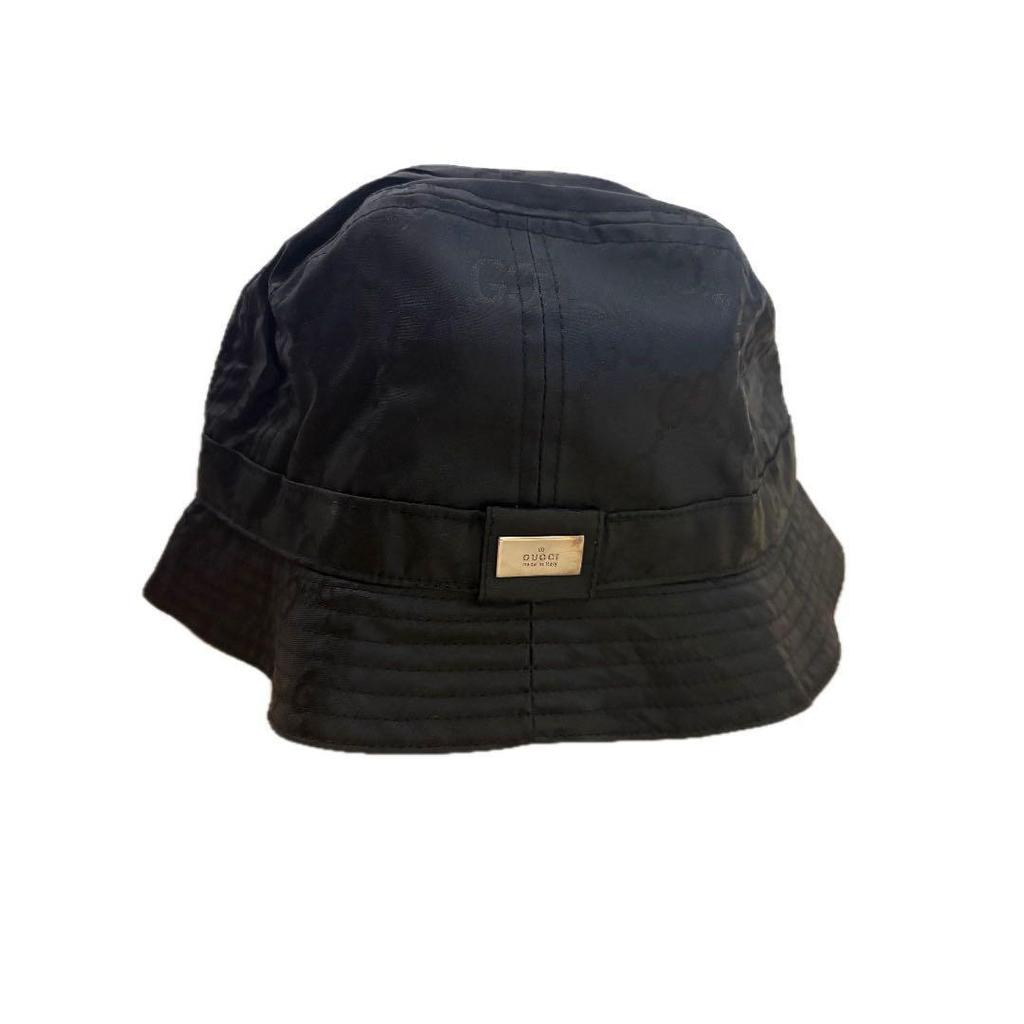 Used Brand New, Unused, with Tag, GUCCI Bucket Hat, GG Pattern, Bucket Hat, Black