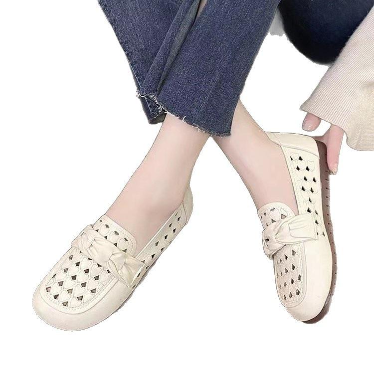 Soft Sole Soft Surface Doudou Shoes New Summer Hole Model Flat Bottom Hollow Shoes Pregnant Women