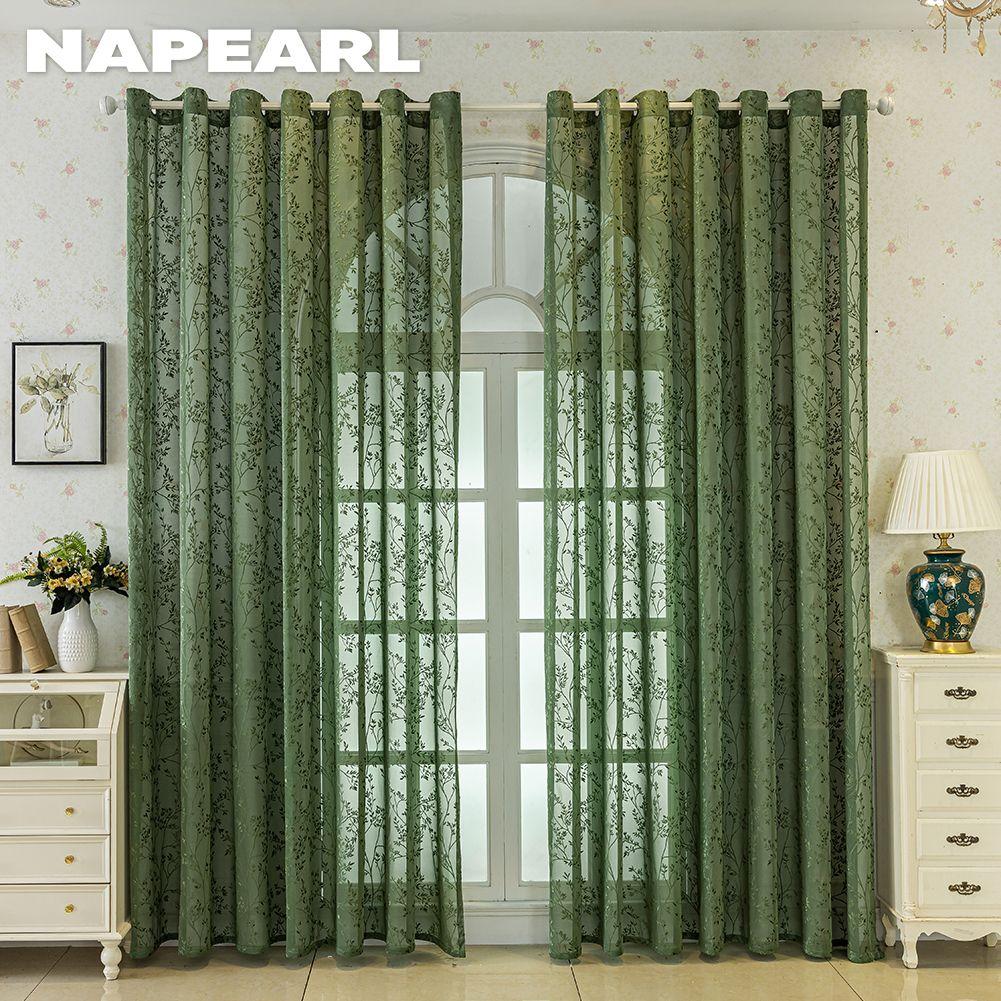 1PC NAPEARL Modern Luxury Dreamy Embossed Jacquard Curtain Translucent Sheer Curtain for Living Room Bedroom Balcony Window Home Decor