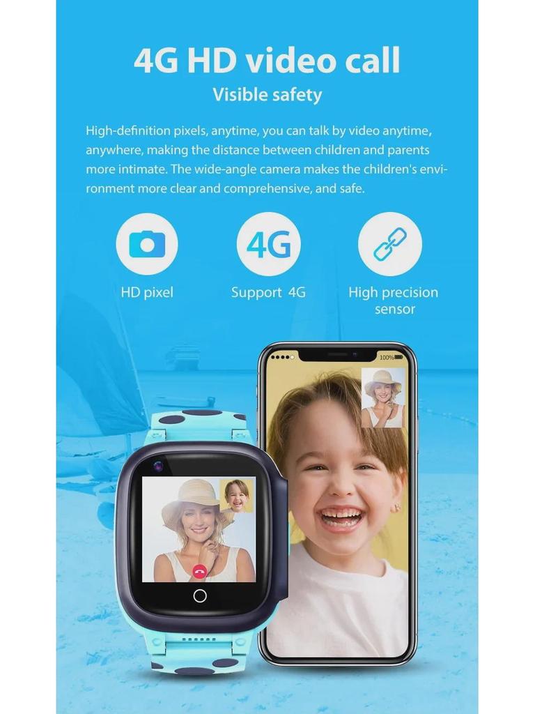 Cross-Border 4G Children's GPS Smart Watch with HD Display