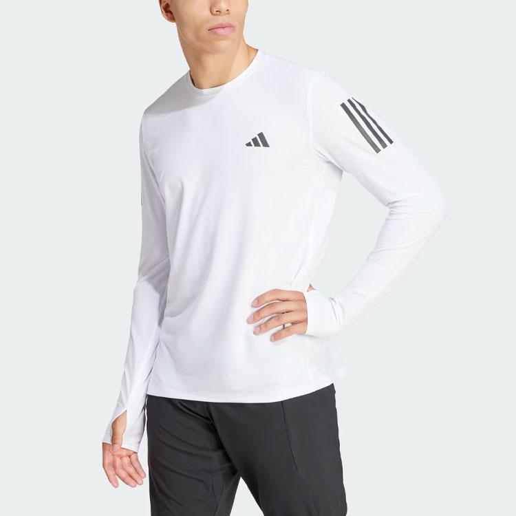 Adidas Own The Run Long Sleeve Tee White Men Streetwear IK7432