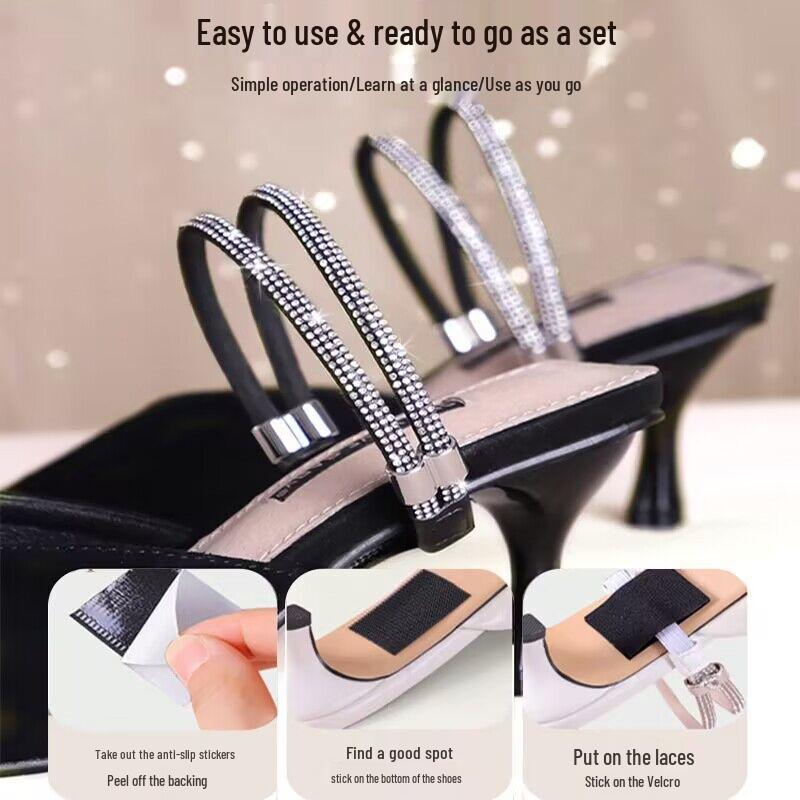 High Heel No-Slip Straps: Secure Fit Tie-Up for Shoes